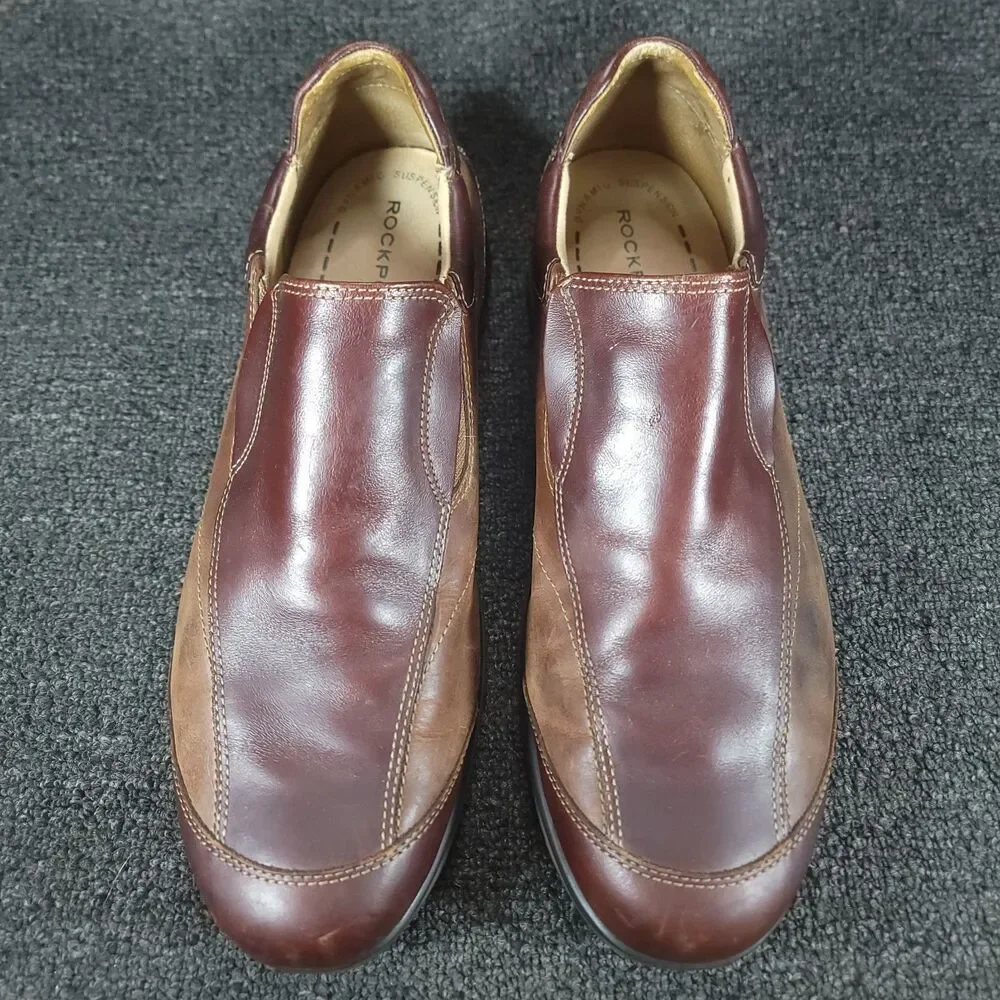 Rockport Shoes Mens 10.5 M  Loafers Brown Leather Slip On Casual Dress